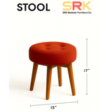 Modern Round Upholstered Ottoman Stool | Multi-Color Seating Pouf | Theom Living