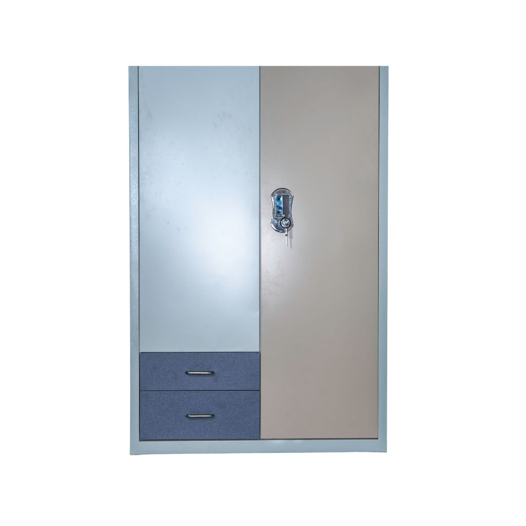 Industrial Metal Storage Locker | 2-Door Steel Almirah with Drawers | SRK Modular Furniture