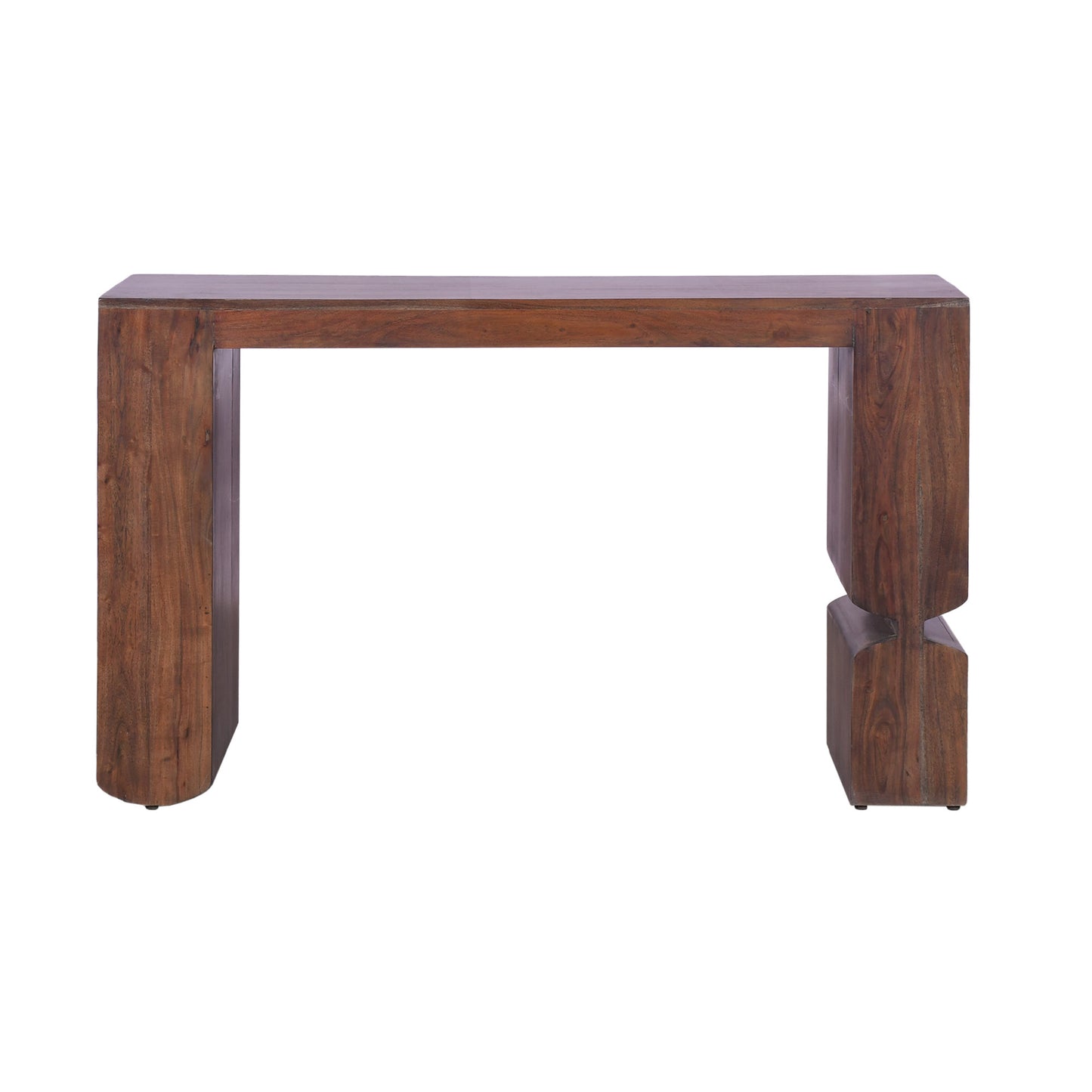Modern Solid Wood Console Table  Sculptural Design