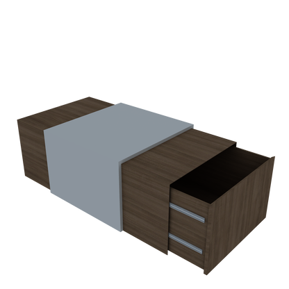 SRK Modular Furniture Modern  Coffee Table with Drawers in  Walnut