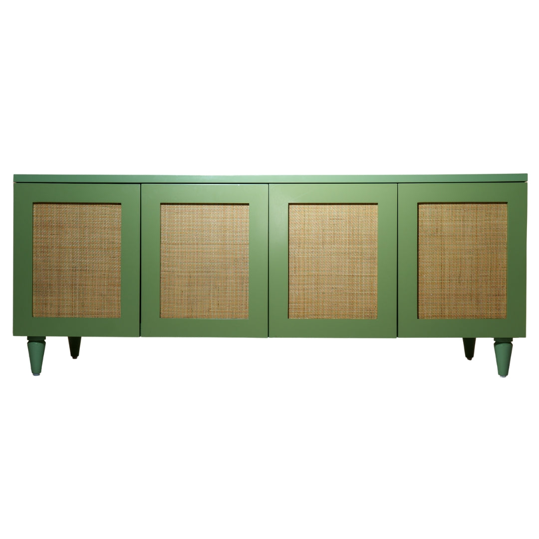 Srk -Light Green Rattan Sideboard