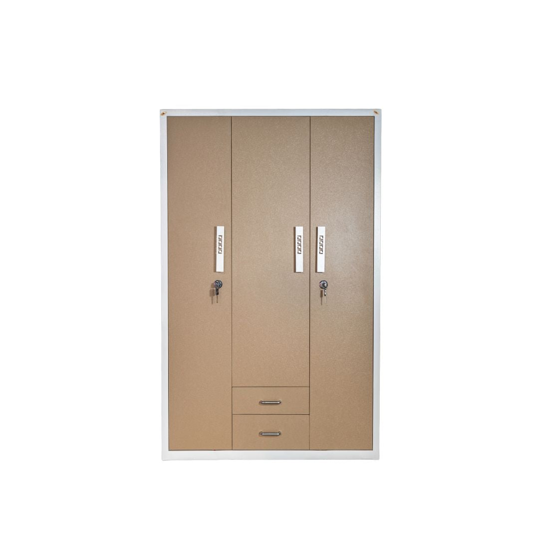 3-Door Metal Storage Almirah | Office & Industrial Locker Cabinet with Drawers | SRK Modular Furniture