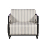 Modern Striped Fabric Armchair Contemporary Accent Chair