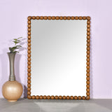 Rustic Wooden Bead Mirror Decorative Wall Mirror