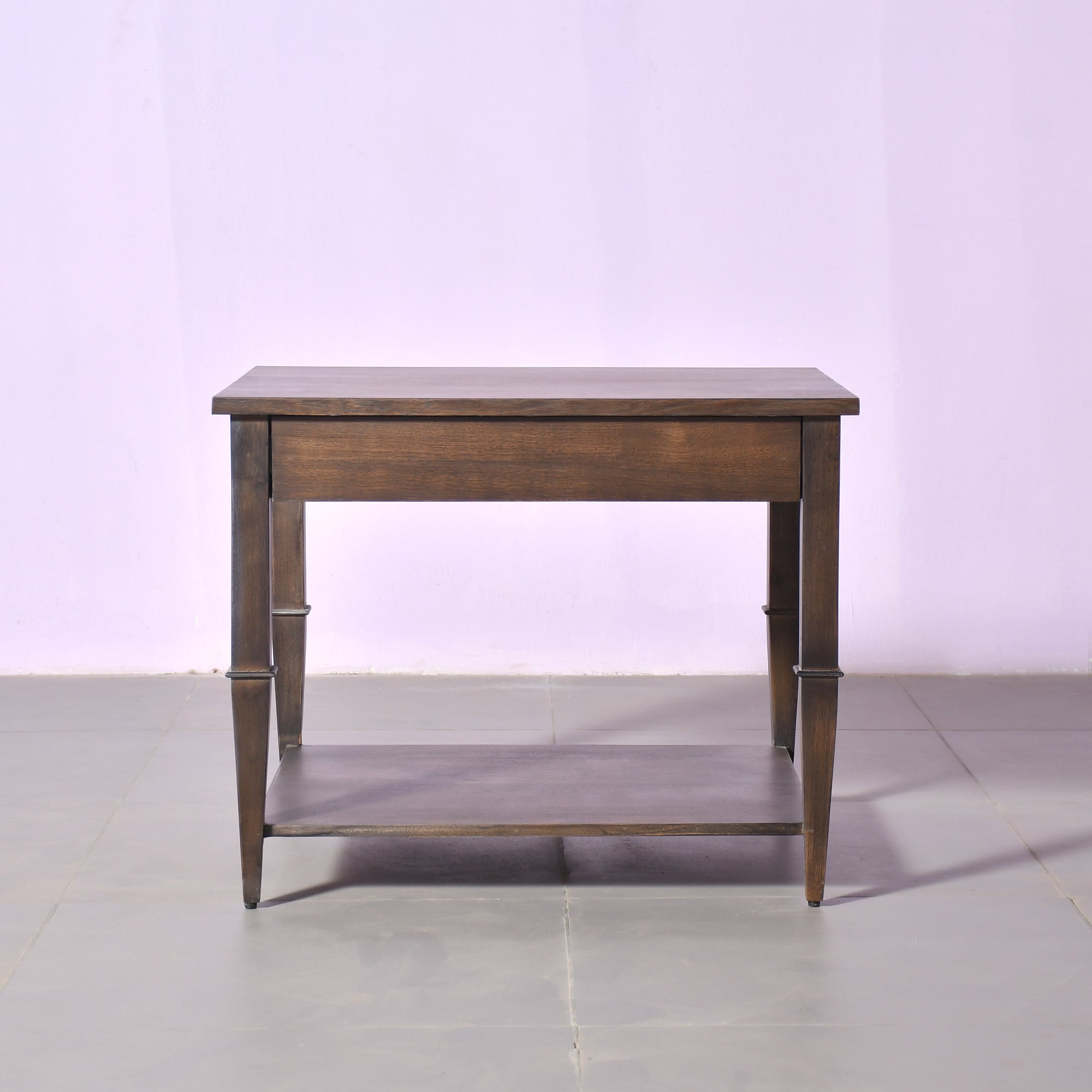Elegant Wood Accent Table with Lower Shelf