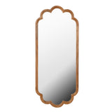 Scalloped Wooden Wall Mirror Decorative Accent Mirror