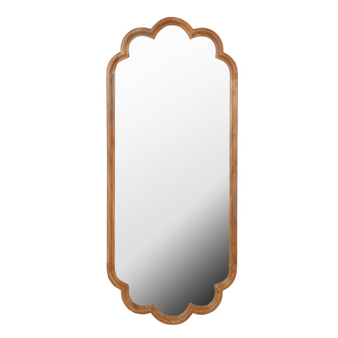 Scalloped Wooden Wall Mirror Decorative Accent Mirror