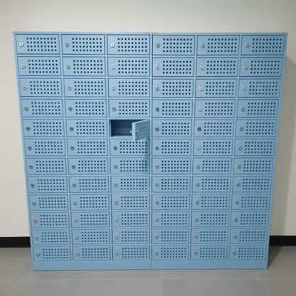 Mobile Storage Locker | 60-Compartment Steel Mobile Locker Unit | SRK Modular Furniture