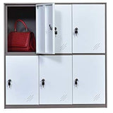 Compact Metal Locker | 6-Door Personal Storage Cabinet (Tan / Black Finish) | SRK Modular Furniture