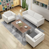 The “Aurevo Classic” White Sofa Set | Modern 3+1+1 Seater with Wooden-Top Center Table