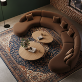 The “Serenica Curve” Modular Sofa | Luxury Curved Sectional Lounge Set in Ivory Beige