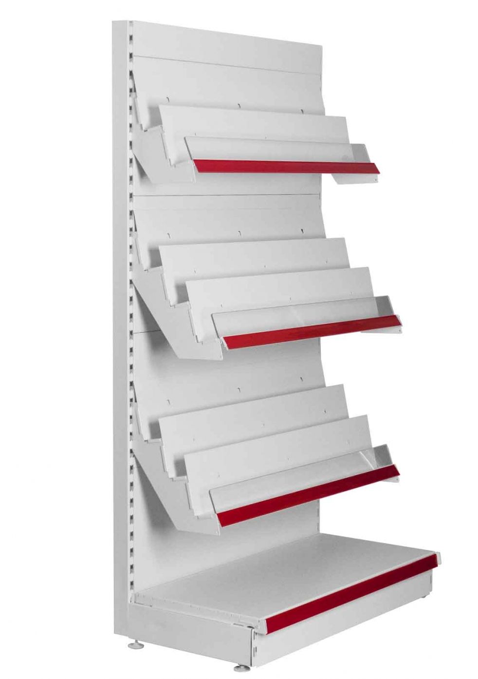 Angled Display Rack | 5-Tier Grocery & Retail Shelf with Green Accent | SRK Modular Furniture