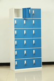 18-Door Metal Locker | Blue & White Steel Storage Cabinet | SRK Modular Furniture