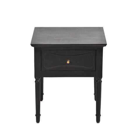 Elegant Black Wooden Side Table  Timeless Charm & Functionality