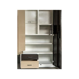 2-Door Metal Almirah with Mirror | Dual-Tone Brown & Beige Steel Locker | SRK Modular Furniture