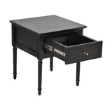 Elegant Black Wooden Side Table  Timeless Charm & Functionality