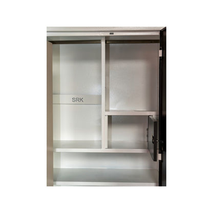 2-Door Metal Almirah with Mirror | Dual-Tone Brown & Beige Steel Locker | SRK Modular Furniture