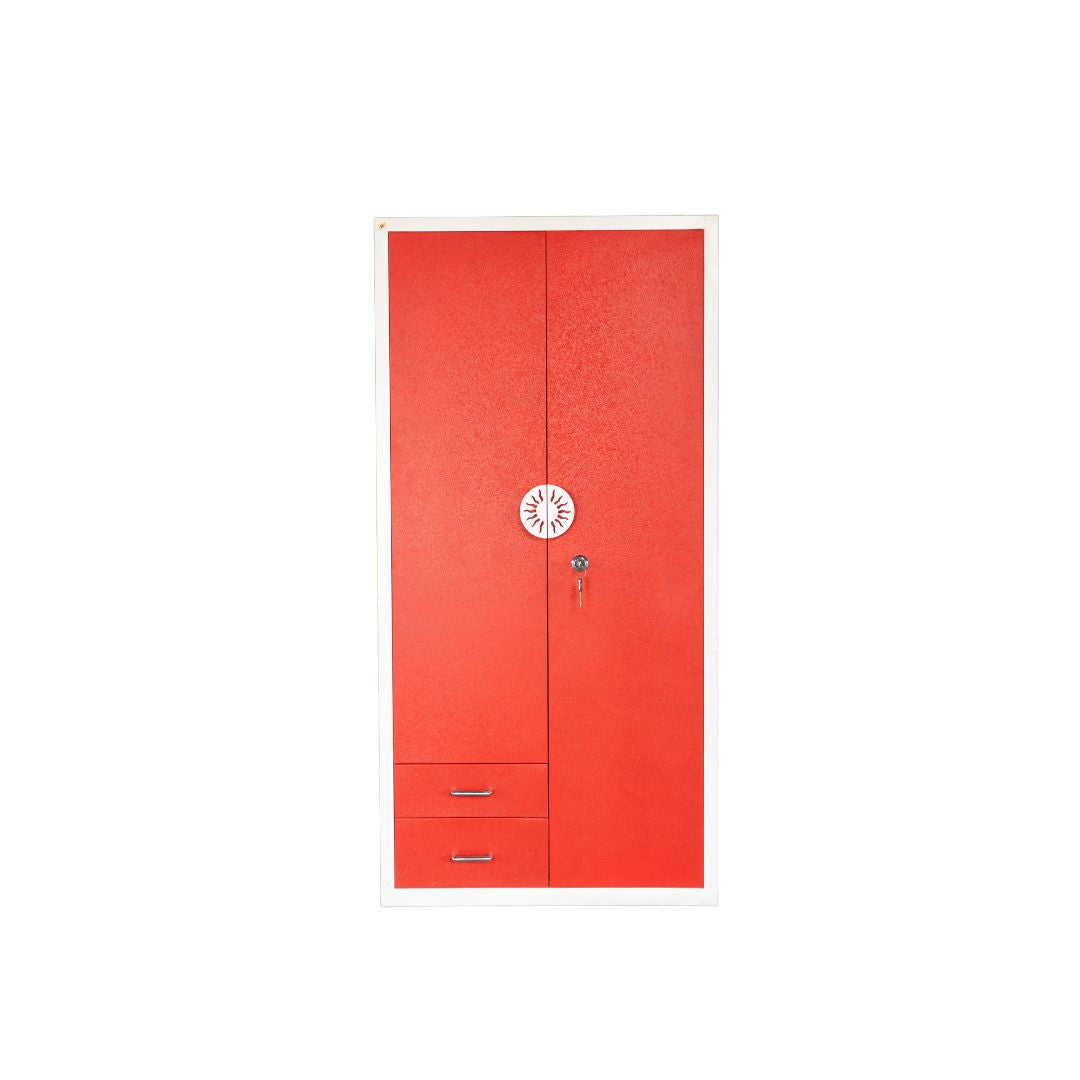 Industrial Metal Storage Locker | 2-Door Steel Almirah with Drawers | SRK Modular Furniture