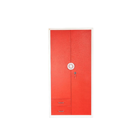 Industrial Metal Storage Locker | 2-Door Steel Almirah with Drawers | SRK Modular Furniture