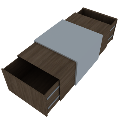 SRK Modular Furniture Modern  Coffee Table with Drawers in  Walnut
