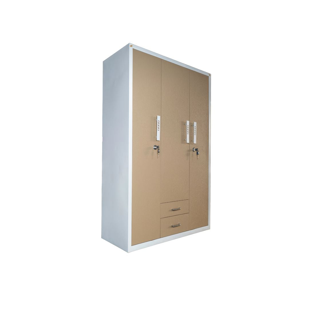 3-Door Metal Storage Almirah | Office & Industrial Locker Cabinet with Drawers | SRK Modular Furniture