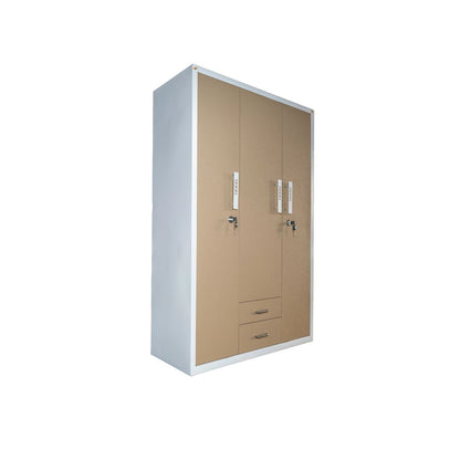 3-Door Metal Storage Almirah | Office & Industrial Locker Cabinet with Drawers | SRK Modular Furniture