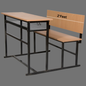 Student Chair & Dual Desk in Metal Frame Wooden To For School Student