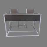 Dual Desk For School Students In Metal Frame Wooden Top