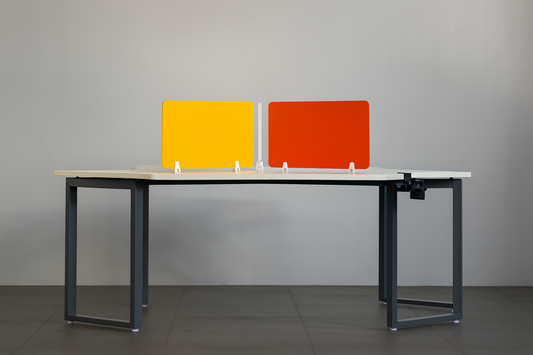 2-Seater Modular Office Workstation with Acrylic Privacy Panels – SRK Modular Furniture Co.