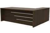 Classic Executive L-Shaped Desk – Walnut Finish with Metallic Detailing | SRK Modular Furniture Co.