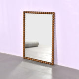 Rustic Wooden Bead Mirror Decorative Wall Mirror