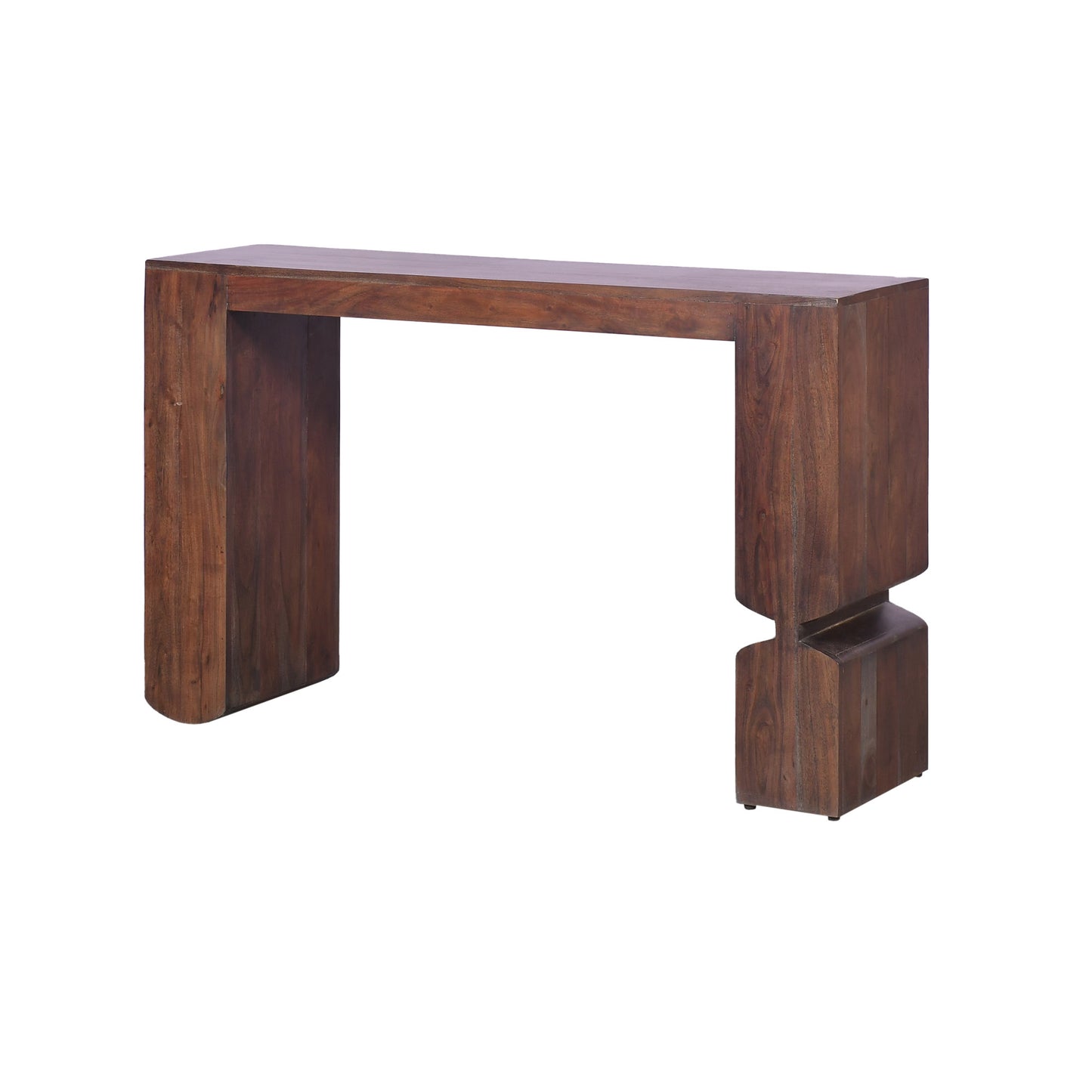 Modern Solid Wood Console Table  Sculptural Design