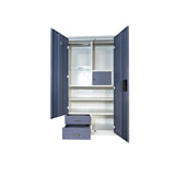2-Door Blue Metal Almirah | Office & Industrial Steel Locker Cabinet | SRK Modular Furniture