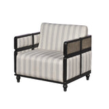 Modern Striped Fabric Armchair Contemporary Accent Chair