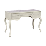 Elegant White Dressing Table with Mirror Scalloped Design Vanity