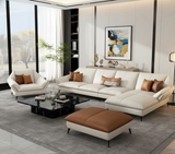 The Novara Luxe Leather Sectional Sofa | Premium Office Visitor & Home Lounge Set