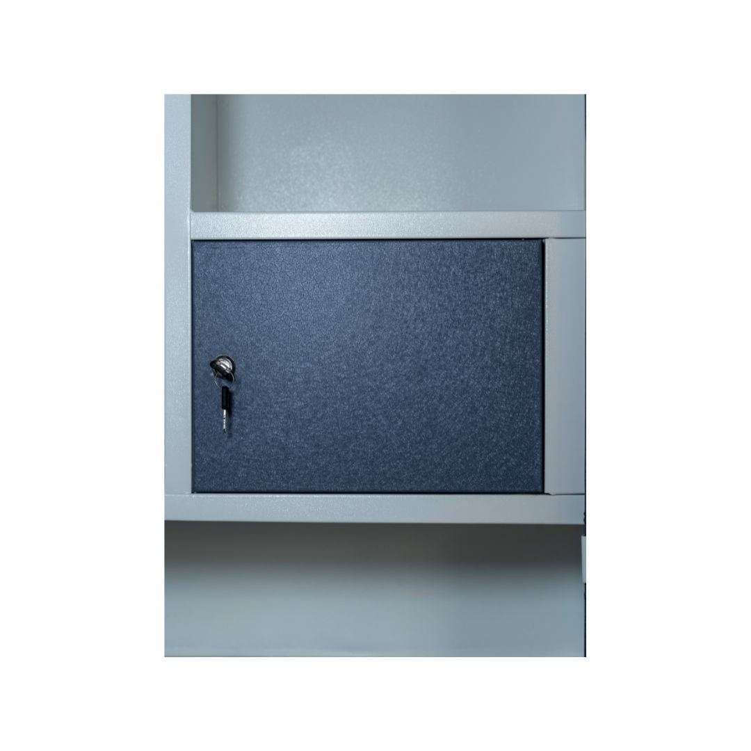 2-Door Blue Metal Almirah | Office & Industrial Steel Locker Cabinet | SRK Modular Furniture