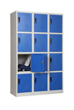 12-Door Metal Storage Locker | Green & White Steel Locker Cabinet | SRK Modular Furniture