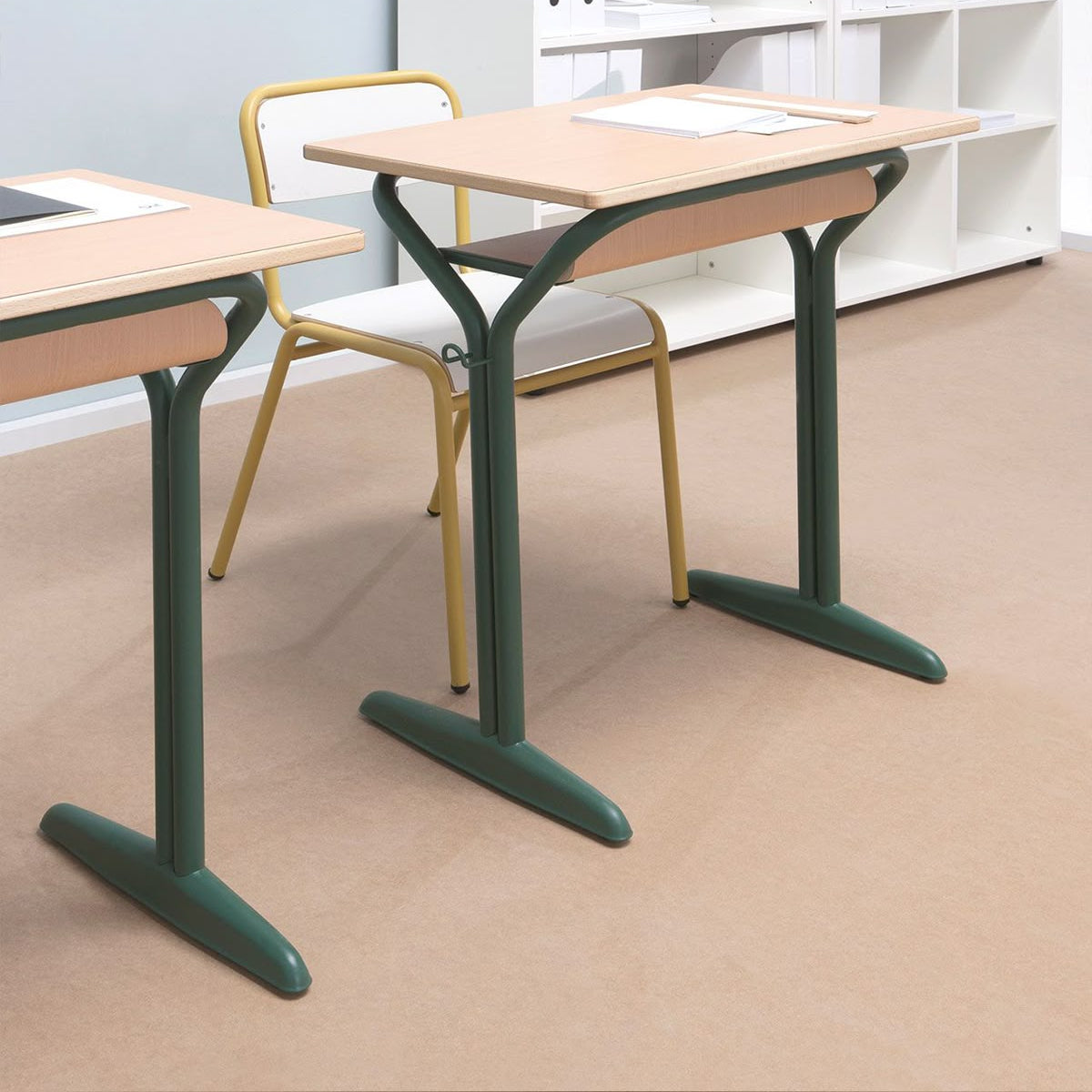 Student Study Desk | Single Seater Classroom Table with Metal Frame | SRK Modular Furniture