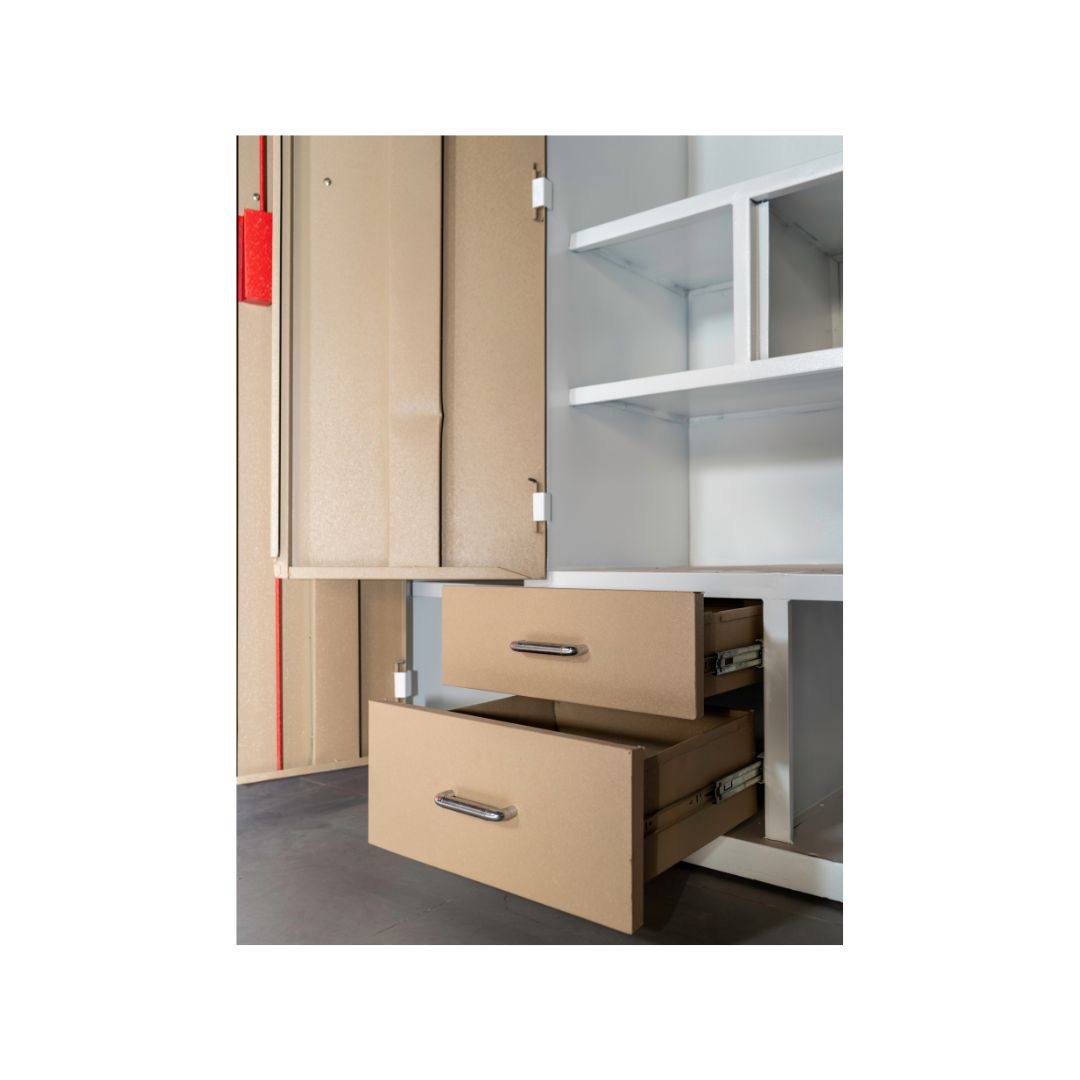 3-Door Metal Storage Almirah | Office & Industrial Locker Cabinet with Drawers | SRK Modular Furniture