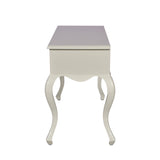 Elegant White Dressing Table with Mirror Scalloped Design Vanity