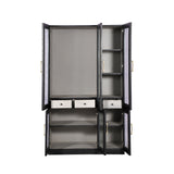 Elegant Fluted Glass Storage Cabinet with Matching Console Tables