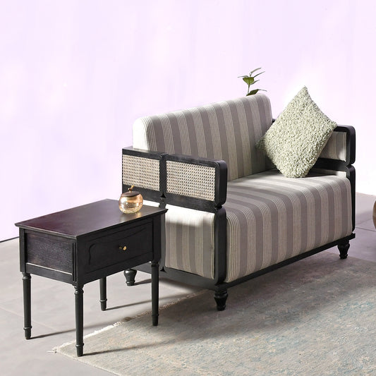 Modern Striped Fabric Armchair Contemporary Accent Chair