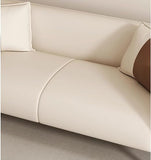 Modena Two-Tone Leather Sofa | Cream & Brown Modern Compact Sofa | Theom Living