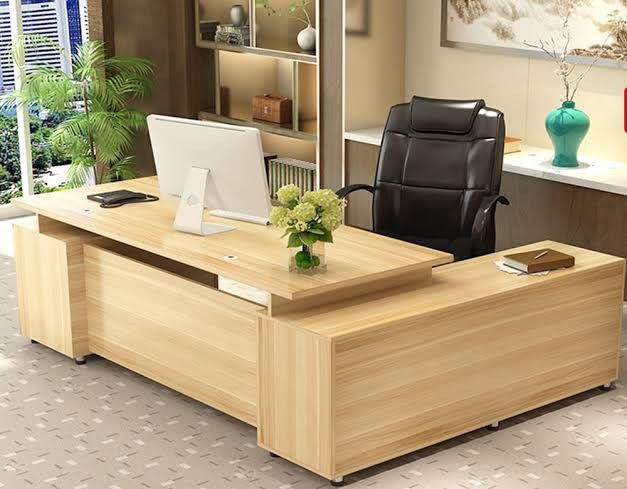 Executive Wooden Office Desk | L-Shaped Director Table with Side Return Storage | SRK Modular Furniture
