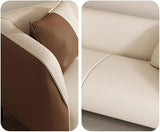 Modena Two-Tone Leather Sofa | Cream & Brown Modern Compact Sofa | Theom Living