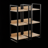 Industrial 3-Tier Wooden & Metal Shelf | Modern Display & Storage Rack | Theom Living