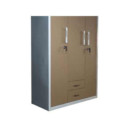3-Door Metal Storage Almirah | Office & Industrial Locker Cabinet with Drawers | SRK Modular Furniture