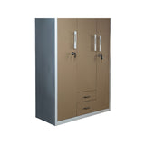 3-Door Metal Storage Almirah | Office & Industrial Locker Cabinet with Drawers | SRK Modular Furniture