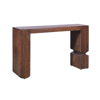 Modern Solid Wood Console Table  Sculptural Design